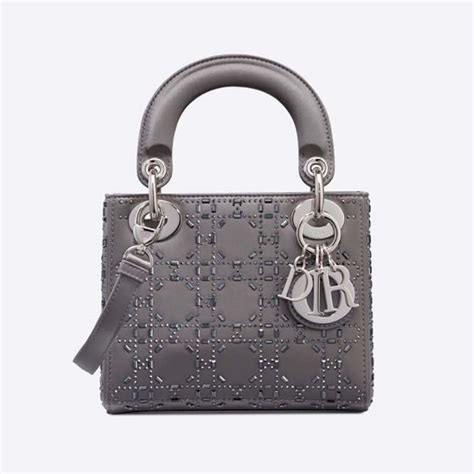 lady dior strass|Mini Lady Dior Bag Gray Strass Cannage Satin .